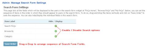 Admin: Manage Search Form Settings