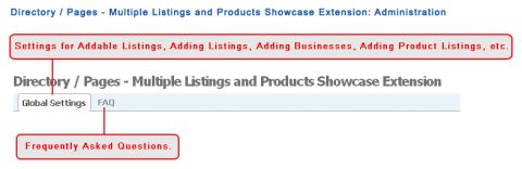 Directory / Pages - Multiple Listings and Products Showcase Extension: Administration
