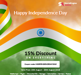 Celebrating 72nd Indian Independence Day with Flat 15% Discount on Everything