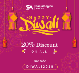Delightful Diwali Discount - Flat 20% discount on SocialEngineAddOns Products