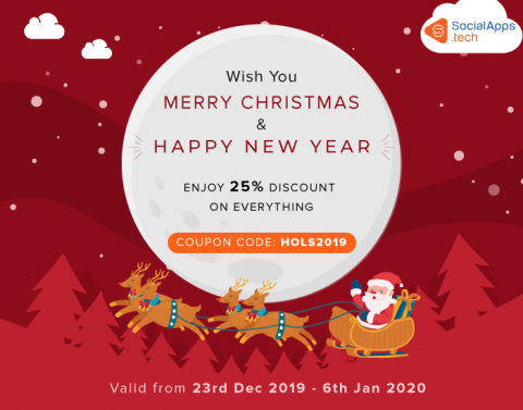 SocialApps.tech wishes you Merry Christmas & Happy New Year 2020