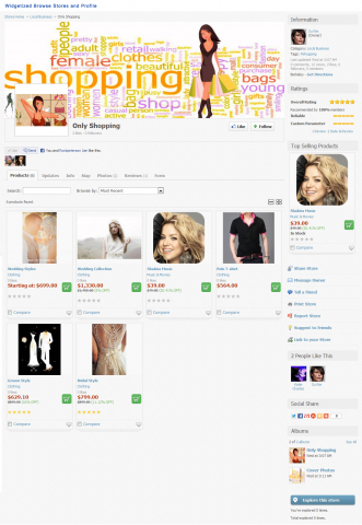Widgetized Browse Stores and Profile 