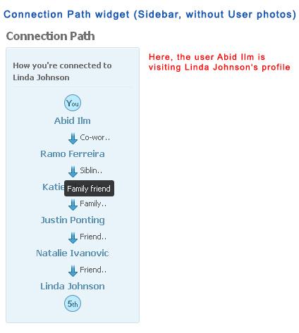 Connection Path widget (Sidebar, without User photos)
