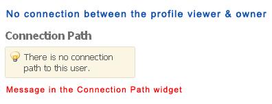 No connection between the profile viewer & owner