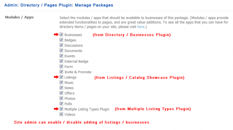 Admin: Directory / Pages Plugin: Manage Packages