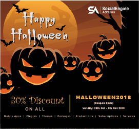 Halloween Discount - Flat 20% discount on SocialEngineAddOns Products