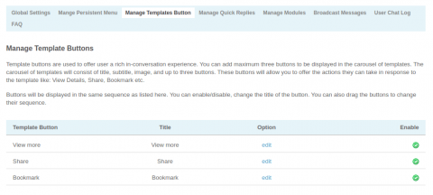 Admin: Manage Template Buttons