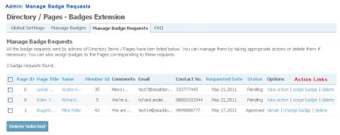 Admin: Manage Badge Requests