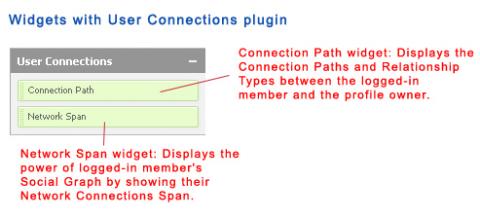 Widgets with User Connections plugin
