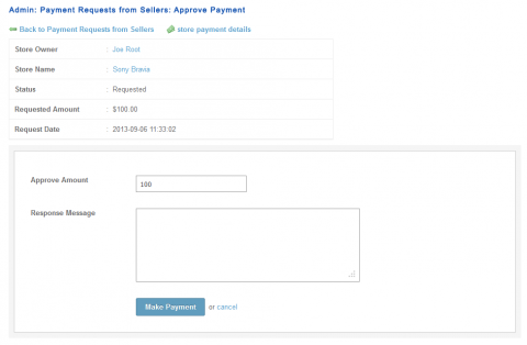 Admin: Payment Requests from Sellers: Approve Payment