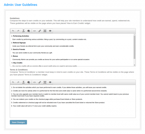 Admin: User Guidelines