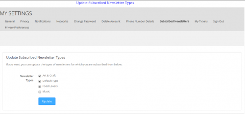 Update Subscribed Newsletter Types
