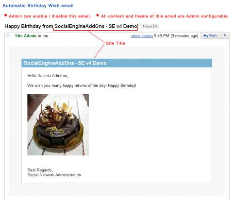 Automatic Birthday Wish email