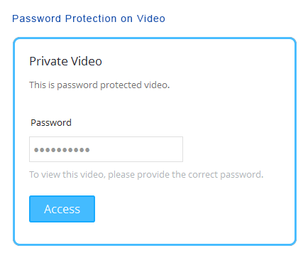 Password Protection on Video