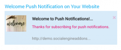 Welcome Push Notification on Your Website