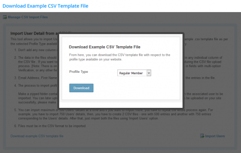 Admin: Download Sample CSV File