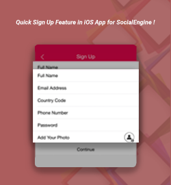 New Release - Quick Sign Up Feature in iOS App for SocialEngine!